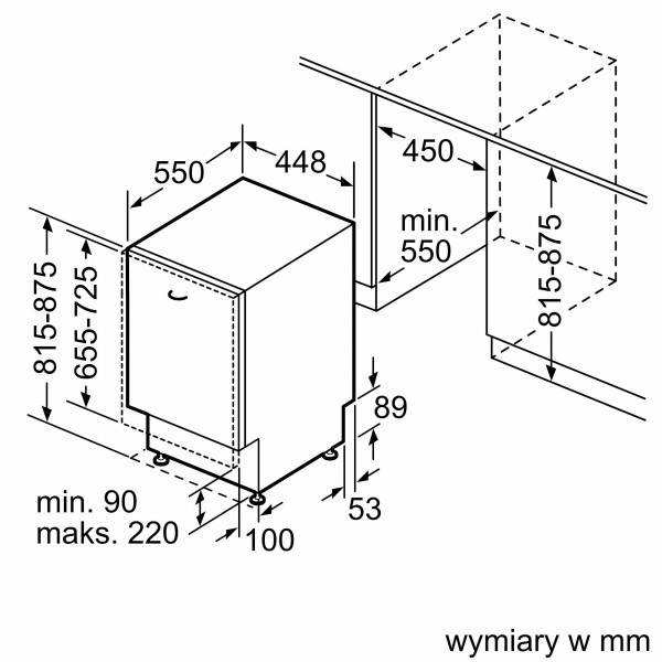 may-rua-bat-bosch-srv4xmx16e-1 kích thước của Máy rửa bát Bosch SRV4XMX16E